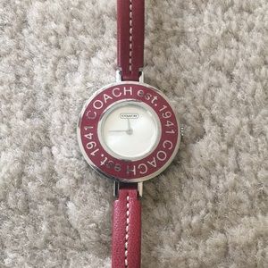 Beautiful plum Coach leather watch!